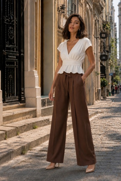 ASG Women's High Waist Oversize Palazzo Pants