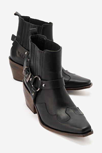 Zeynep Sıradağlı Wario Women's Genuine Leather Boots Black
