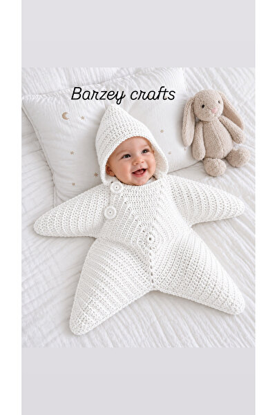 Barzey crafts EL Örgüsü Özel Tasarım viral Yıldızlı Bebek tulumu