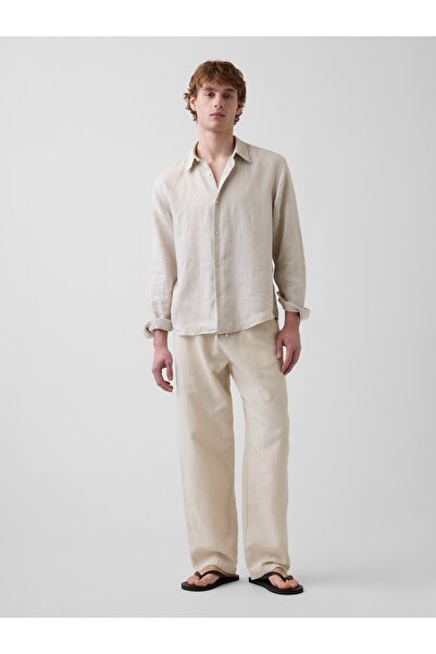 GAP Erkek Bej Easy Baggy Gauze Pantolon