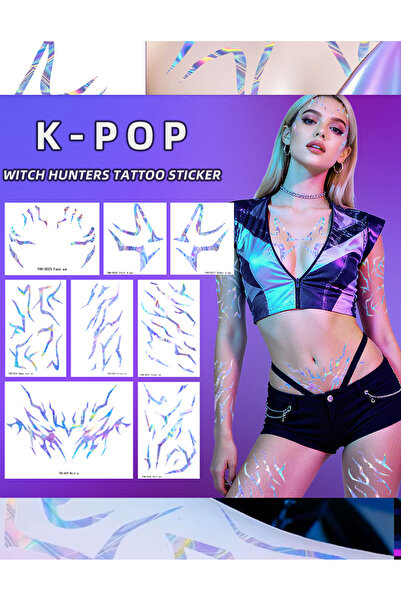 Kurbabio Anime K-Pop Stage and Concert Accessory 8-Piece Body Set Temporary T...