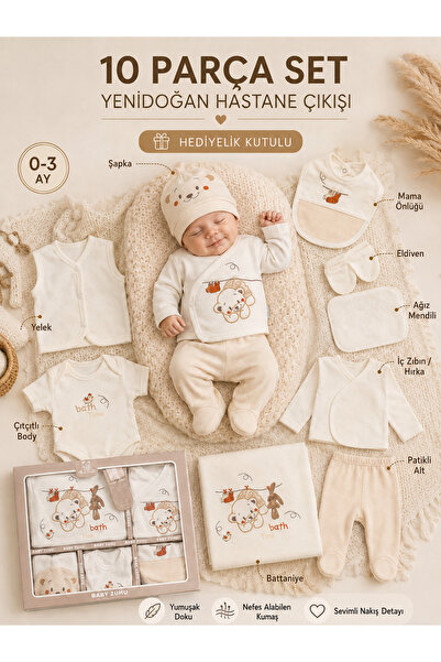 EDM Kidss Bath Time Teddy Bear Embroidered Baby Boy Set of 10 Hospital Releas...