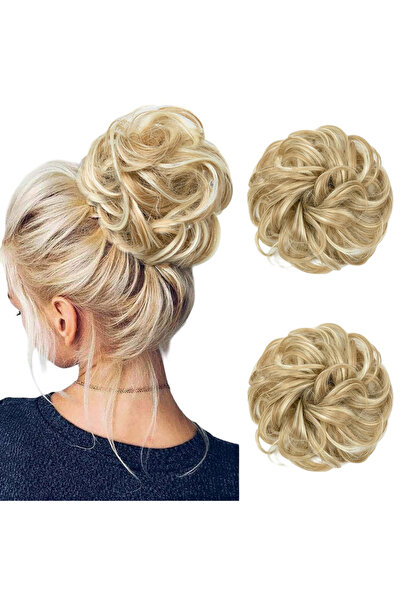 OtherMax Păr Sintetic Artificial Extensii Coc Blond 2 buc — păr sintetic blon...