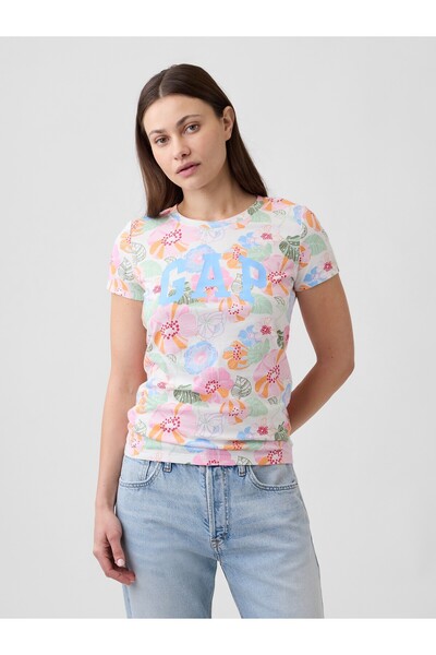 GAP Kadın Çok Renkli Logo T-Shirt