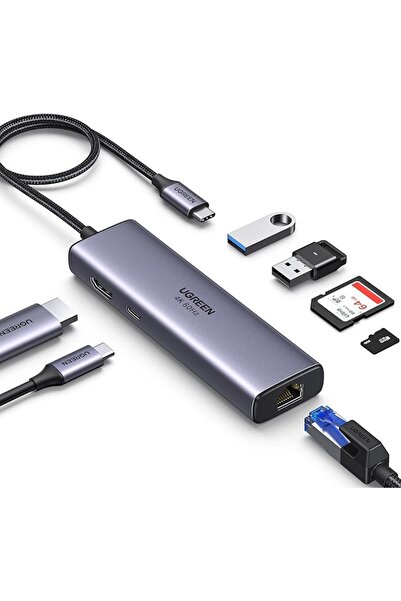 GENERAL Yugreen 7 in 1 USB C Hub 4K 60Hz Type C to HDMI with Gigabit Ethernet...
