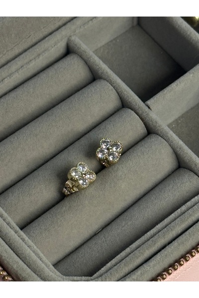 Generic Brand Elegant clover-shaped earrings, gold plated