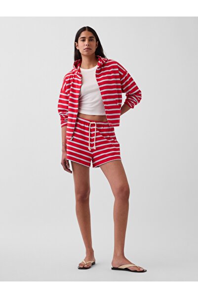 GAP Kadın Kırmızı 3.5" Havlu Terry Relaxed Easy Şort
