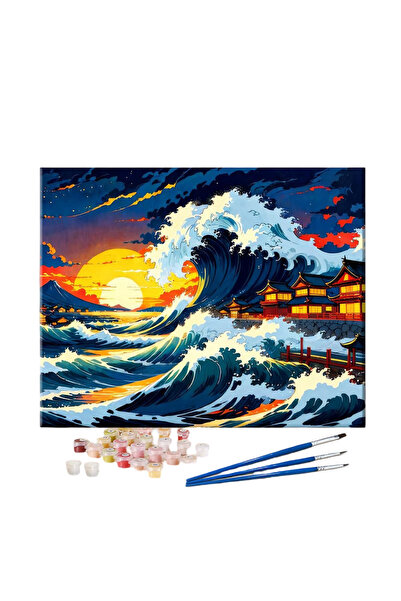 OtherMax Pictură după Numere DIY Artizanat Vopsele Acrilice Val Japonia 40 x ...