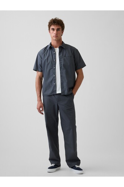 GAP Erkek Lacivert Poplin '90s Loose Pantolon