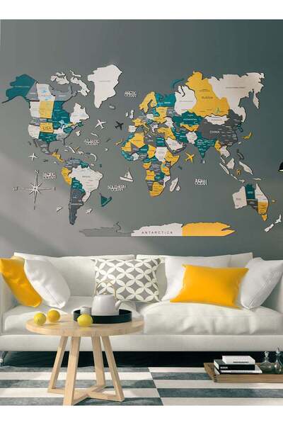 Enjoy The Wood Wooden World Map Wall Decor Travel Wall Art Home Decoration UA...