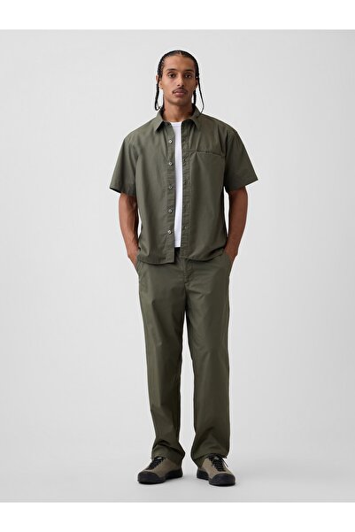GAP Erkek Haki Poplin '90s Loose Pantolon