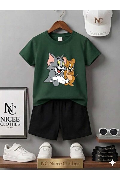 Leto Lykia Summer Children's T-Shirt Shorts Unisex (Printed with Tom and Jerr...