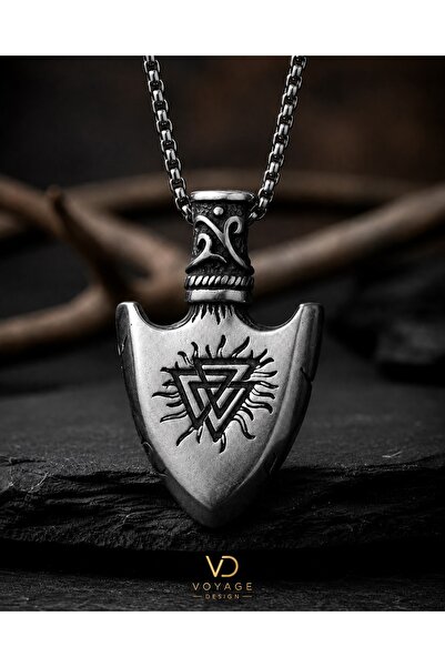 voyageaccessory Stainless Steel Double-Sided Scandinavian Mythology Viking Ne...