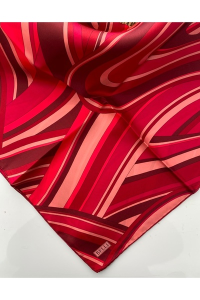 Belli Drawing Pattern Twill Silk Scarf