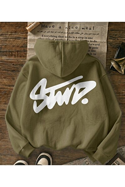 classy moda Oversize Sweatshirt - Front and Back Printed Hooded Hoodie