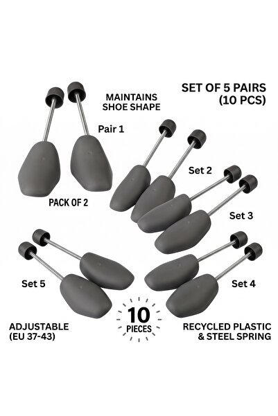 HYVESTO Set 5 Perechi Sanuri Reglabile pentru Pantofi (10 Bucati, Marimi 37-4...