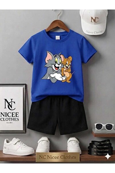 Leto Lykia Summer Children's T-Shirt Shorts Unisex (Printed with Tom and Jerr...