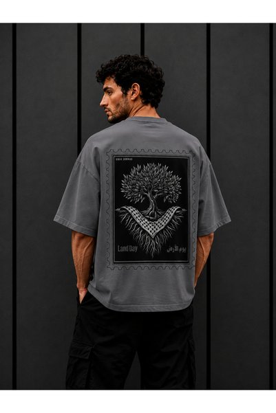 Nulivez Palestine Earth Day Olive Tree Kefiye Patterned 100% Cotton Oversize ...
