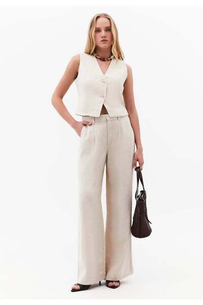 OXXO Pleated Wide Leg Pants - ANCIENT SCROLL