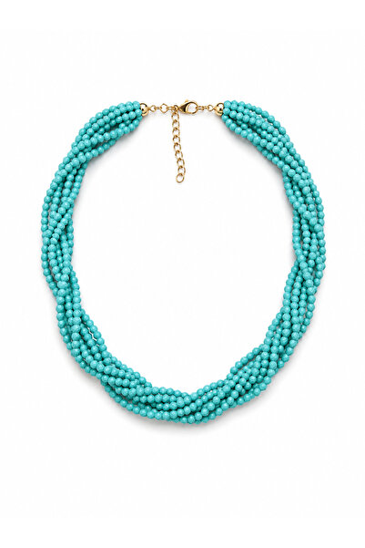 Venus Design Steel 6-Piece Turquoise Stone Necklace