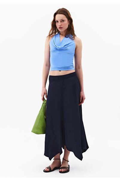 OXXO Asymmetric Flared Long Skirt - MIDNIGHT