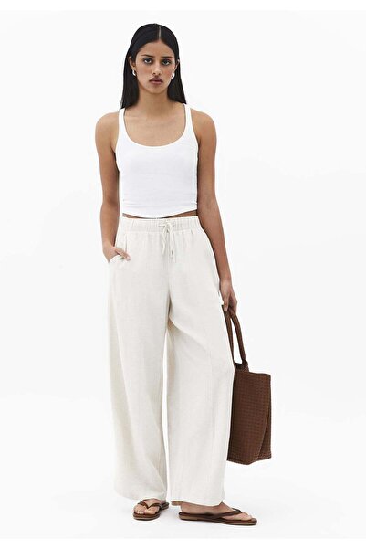OXXO بنطلون بخصر مرتفع وساق مستقيمة - لون طبيعي