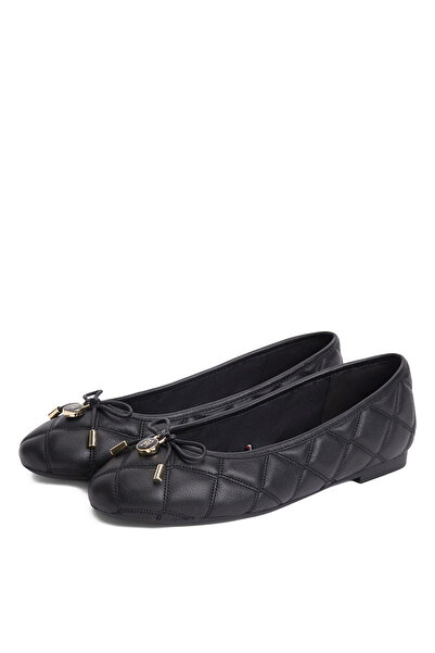 Tommy Hilfiger Siyah Kadın Babet TH CHARM QUILTED BALLERINA