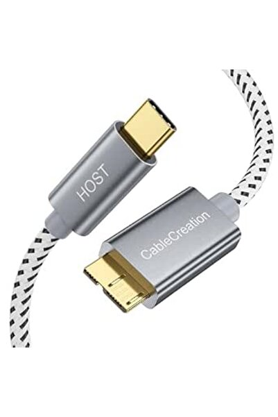 GENERAL كيبل للقرص الصلب قصير مايكرو بي الى USB نوع سي بطول 2 قدم 0.6 متر، كي...