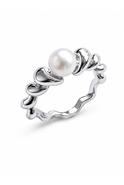 Venus Design Steel Pearl Twist Ring