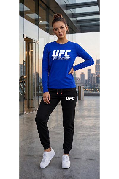 CLOTHES33 Trening cu guler rotund, set din 2 piese, cu imprimeu UFC, pentru i...