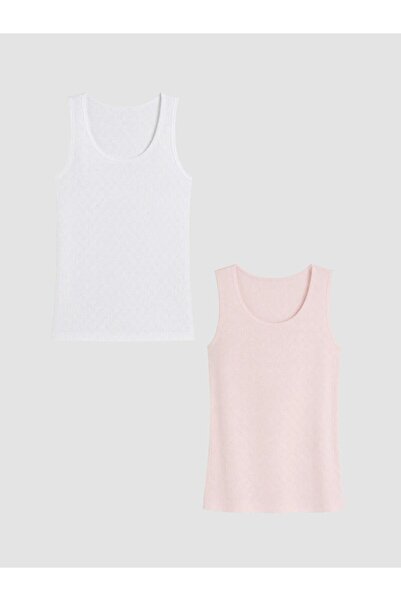 LC Waikiki Round Neck Girls' Undershirt 2-Pack (W6)