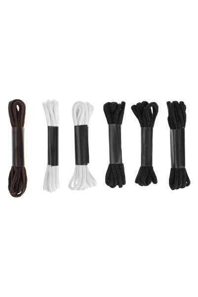 OEM Șireturi rotunde pentru pantofi Negru Alb Maro 120cm - 6 Perechi