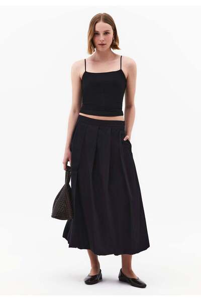 OXXO Balloon Form Long Skirt - BLACK