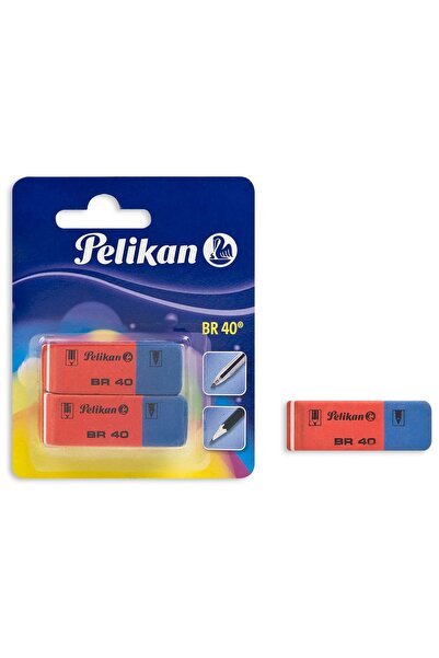 OEM Radieră Pelikan BR 40, 2 bucăți - Roșu/Albastru pentru pix și creion