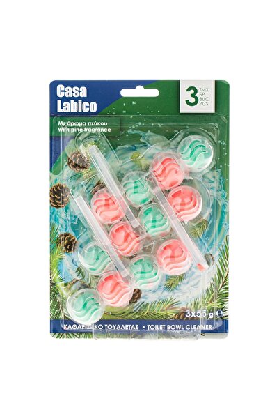 OEM Casa Labico Detergent pentru vasul de toaletă - 3 bucăți, Parfum de pin