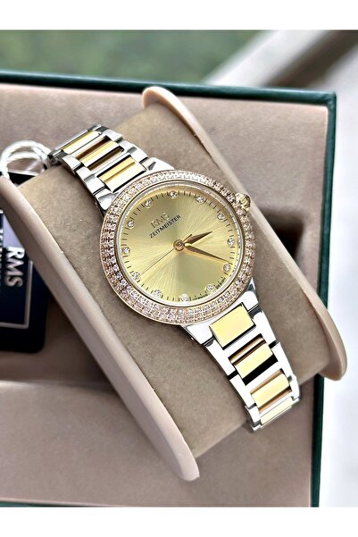 Romanson Special Design Silver-Gold Color Stone 5 Atm Water Resistant Full St...