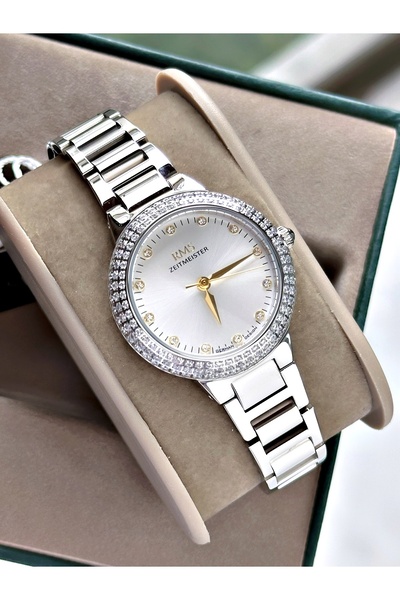 Romanson Special Design Silver Color Stone 5 Atm Water Resistant Full Steel 2...