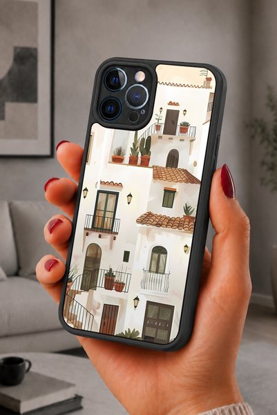 BGAKSESUAR iPhone 12 Pro Max Compatible Mediterranean Pattern Shockproof Case...
