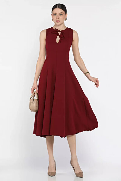 TOZLU Front Tie Zero Sleeve Dress