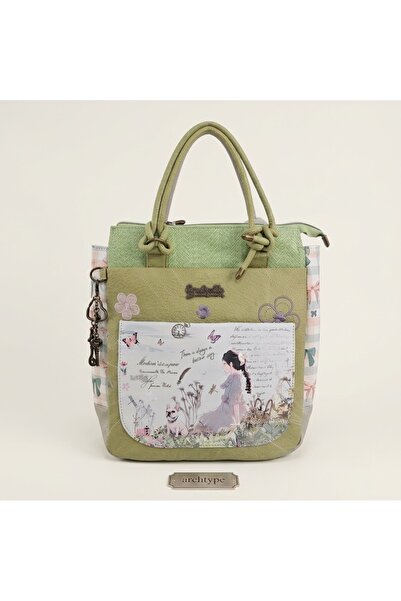 Sweet Candy Large Synthetic Backpack with Doll and Exterior Pockets for Women
