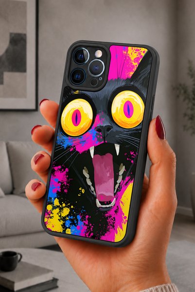BGAKSESUAR iPhone 12 Pro Max Compatible Cat Eye Patterned Shockproof Case wit...