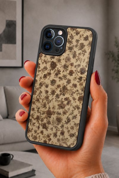 BGAKSESUAR iPhone 12 Pro Max Compatible Brown Patterned Shockproof Case with ...