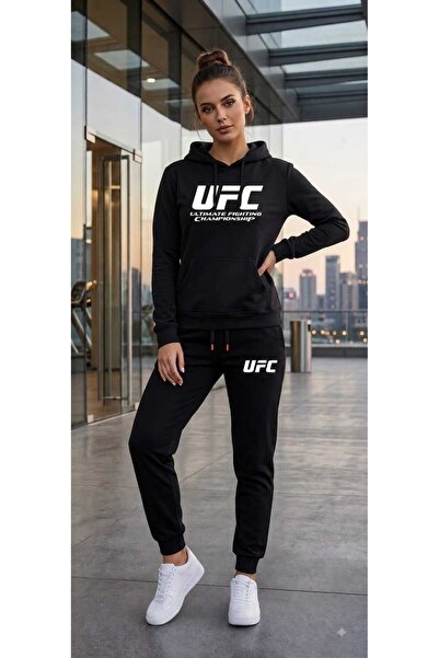 CLOTHES33 Trening cu glugă, set din 2 piese, model unisex pentru iarnă, cu im...