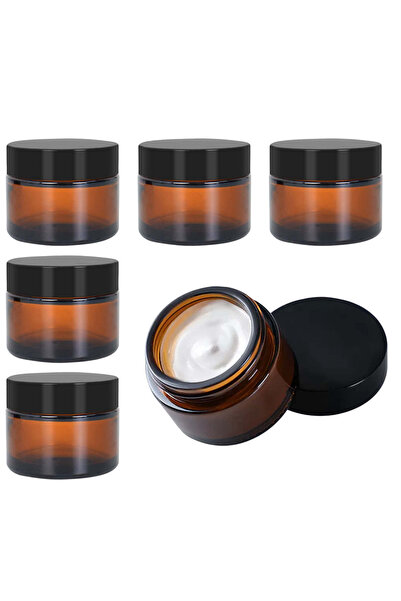 OtherMax Recipiente Borcane Cosmetice Cremă Sticlă Chihlimbar Capac 6 buc 30 ...
