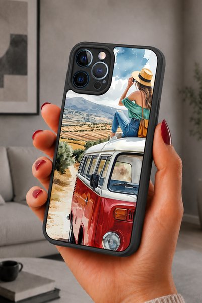 BGAKSESUAR iPhone 12 Pro Max Compatible Caravan Patterned Shockproof Case wit...