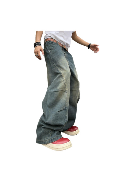 OtherMax Pantaloni de blugi pentru bărbați Baggy Y2K Largi Relaxați Retro Alb...