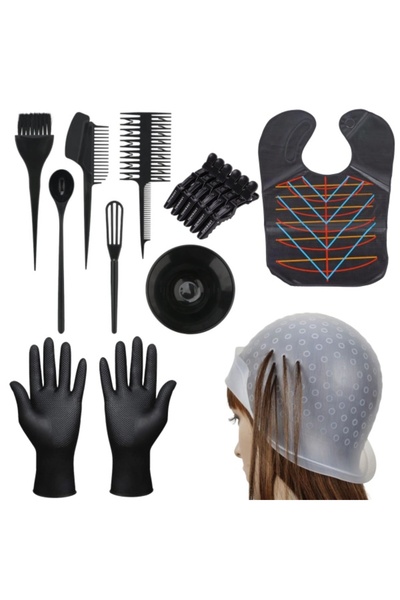 Ardette Set profesional pentru vopsirea părului – Pelerină magnetică, bonetă ...