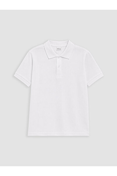 LC Waikiki White Polo Collar Boys' Pique T-Shirt