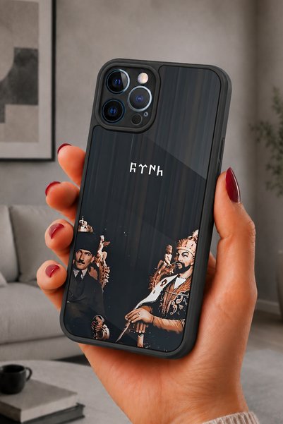 BGAKSESUAR iPhone 12 Pro Max Compatible Türkliderleri Patterned Shockproof Ca...
