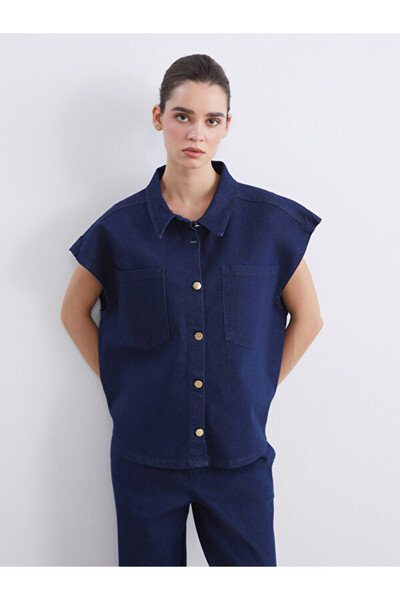 LC Waikiki I Shirt Roba Collar Women's Jean Vest from Freezen Store